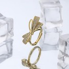Ella & Pia Bow Ring 18k Gold Adjustable thumbnail