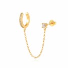 Ella & Pia Cartlidge Cuff Double Earring 18k Gold 1pcs  thumbnail