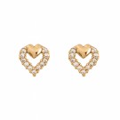 Timi Of Sweeden Tiny Crystal Heart Stud Gold thumbnail