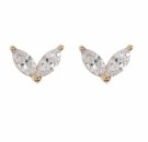 Timi Of Sweeden Leah Crystal Leaf Stud Earring Clear thumbnail