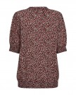 Freequent Hot Coral W.black Bluse Adney Blouse thumbnail