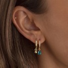 Timi Of Sweeden Olive Monstera Crystal Hoop Earrings thumbnail