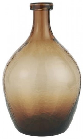 Glassballong Vase Brunt Glass Munnblåst