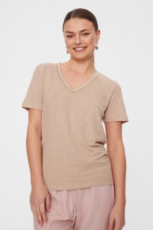 Freequent Hille T-shirt Simply Taupe