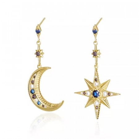 Ella & Pia To The Moon Earring 18k Gold Mix