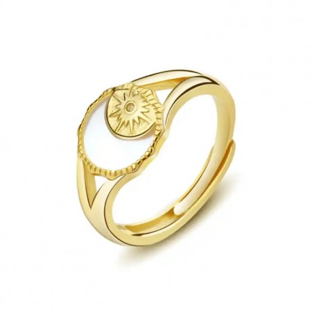 Ella & Pia Moon And Star Ring 18k Gold One Size