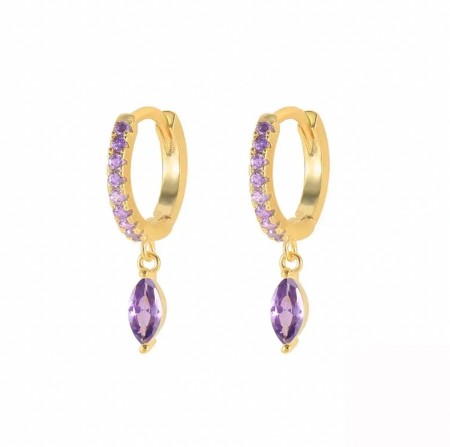 Ella & Pia Tiril Earrings 18k Gold Purple
