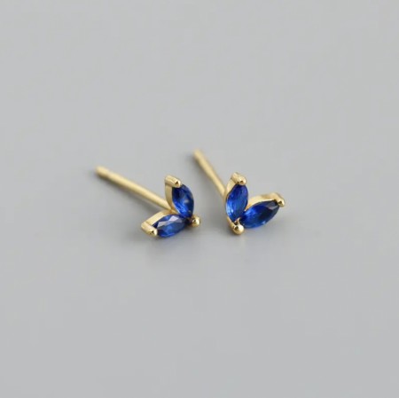 Ella & Pia Hedda Earrings 18k Gold Blue