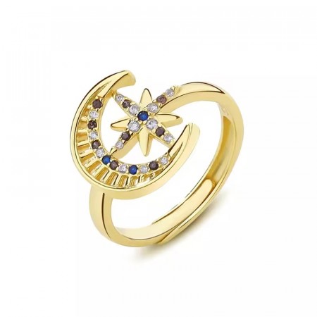 Ella & Pia To The Moon Ring 18k Gold One Size