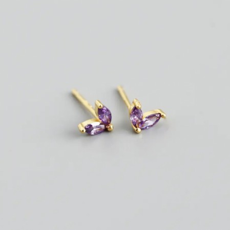 Ella & Pia Hedda Earrings 18k Gold Purple