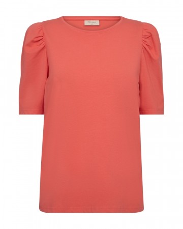 Freequent Fenja Tee Puff Hot Coral 