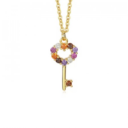 Ella & Pia Key To My Heart Necklace 18k Gold Mix