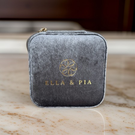 Ella & Pia Velvet Jewelry Gift Box Gray
