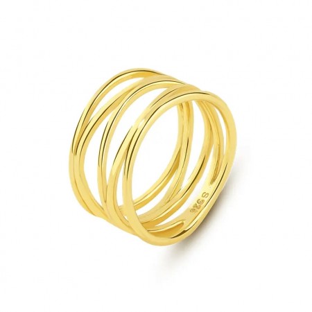 Ella & Pia Hollow Ring 18K Gold Size 8