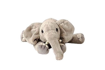 En liggende kose elefant. Myk og så veldig søt. 