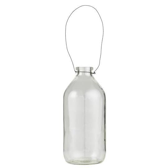 Fin dekorflaske fra Ib Laursen med ståltråd til opphenging. Flasken egner seg ikke til matoppbevaring. Flasken måler H: 17,5 Ø: 7cm.