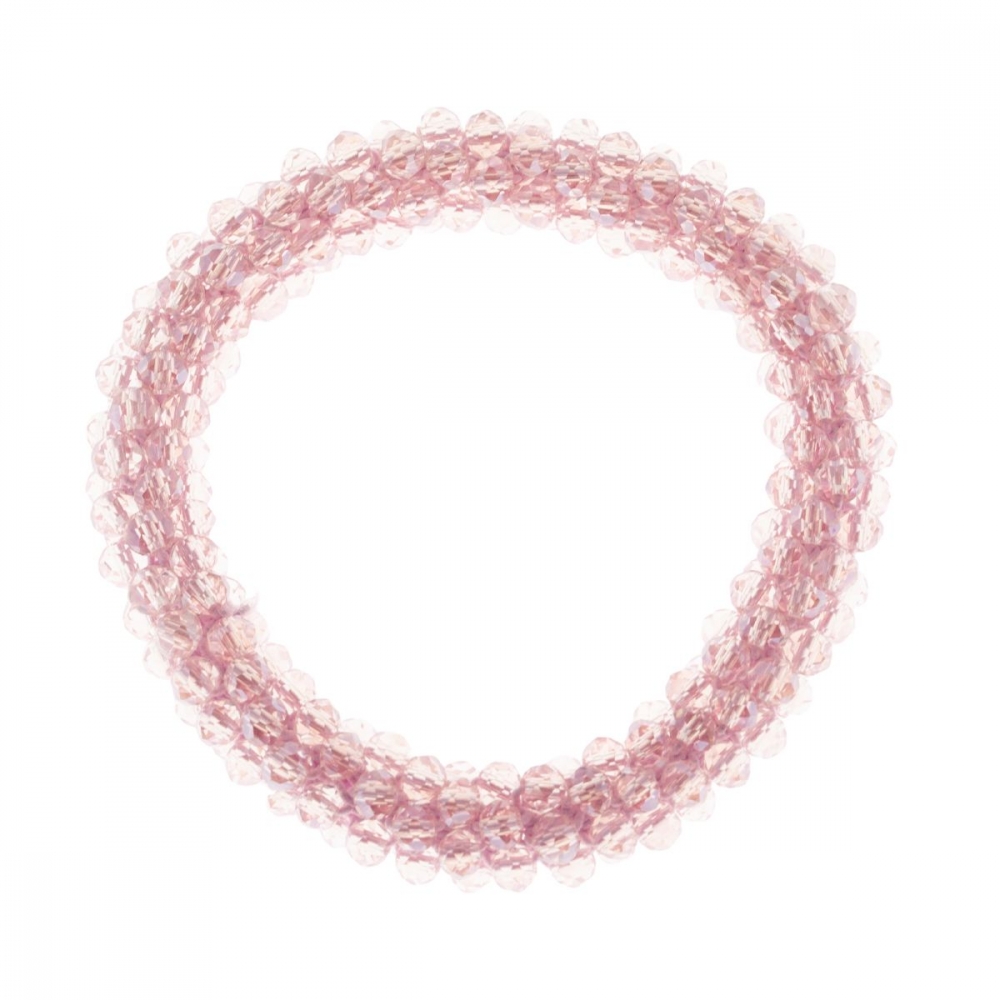 Kombinert armbånd og hårstrikk med glittrende perler.